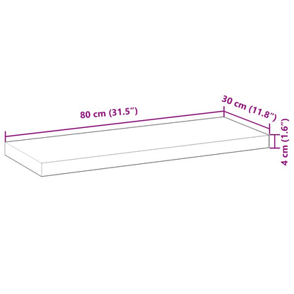 Mensole da Parete 2 pz 80x30x4 cm Legno Acacia Non Trattato | homemem39