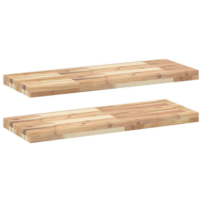 Mensole da Parete 2 pz 100x30x4 cm Legno Acacia Non Trattato | homemem39