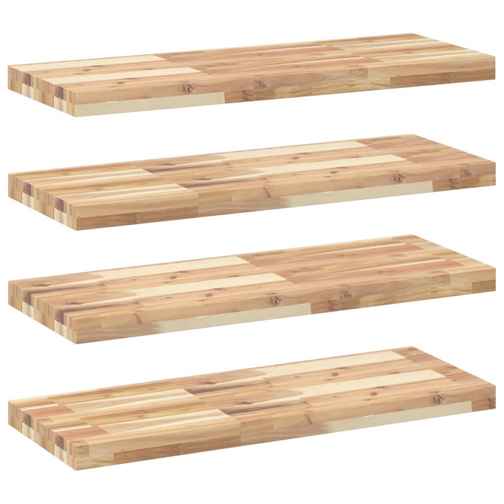 Mensole da Parete 4 pz 100x30x4 cm Legno Acacia Non Trattato | homemem39