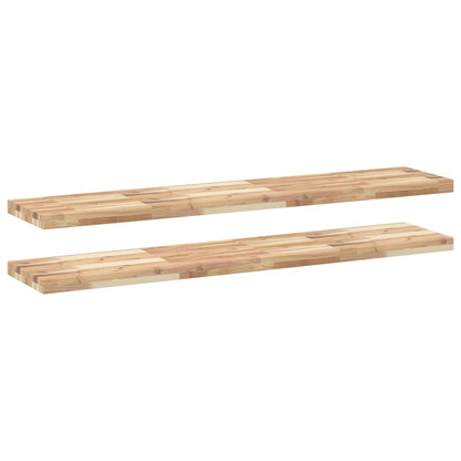 Mensole da Parete 2 pz 120x30x4 cm Legno Acacia Non Trattato | homemem39
