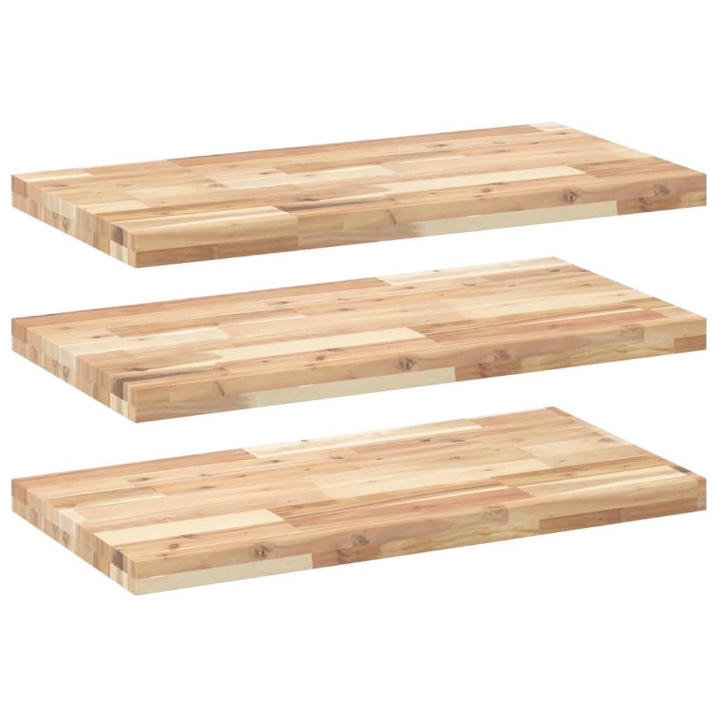 Mensole da Parete 3 pz 100x40x4 cm Legno Acacia Non Trattato | homemem39