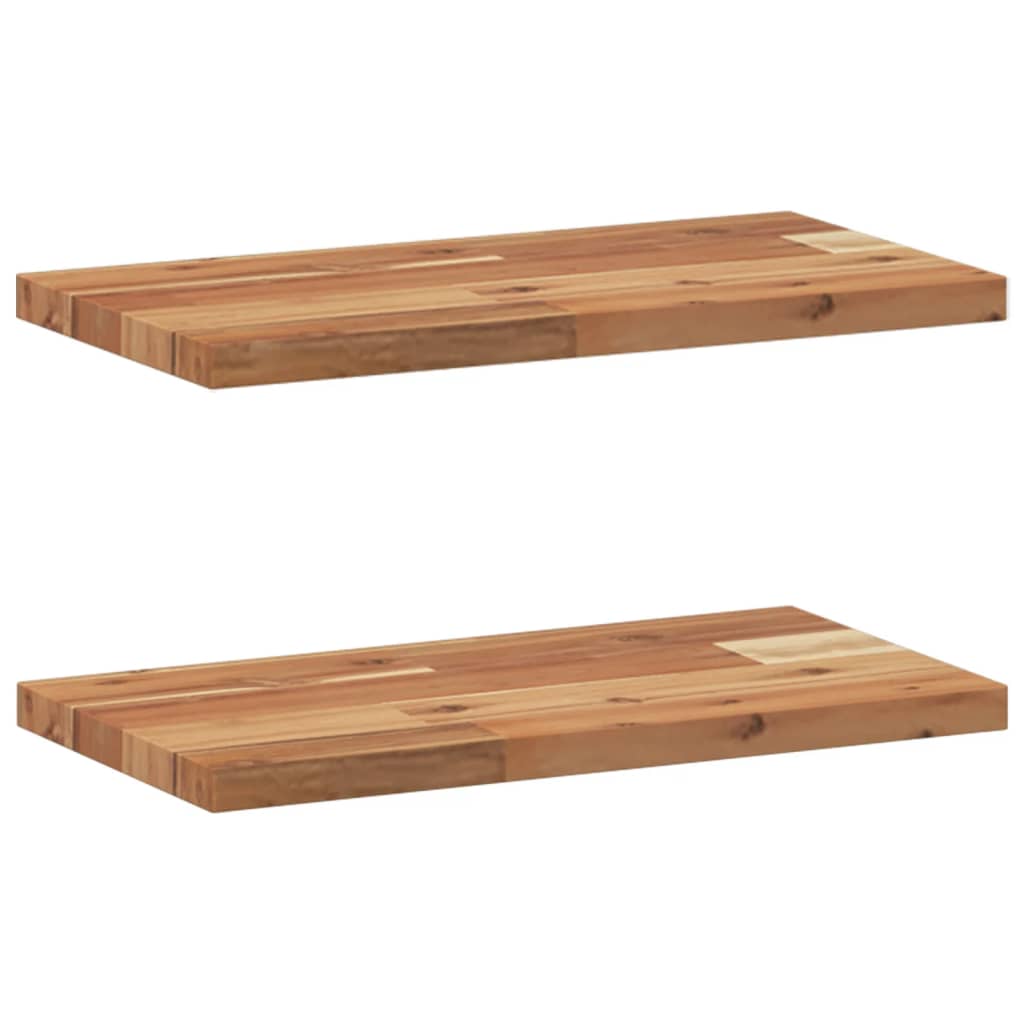 Mensole da Parete 2 pz 40x20x2 cm Legno Acacia Rifinito a Olio | homemem39