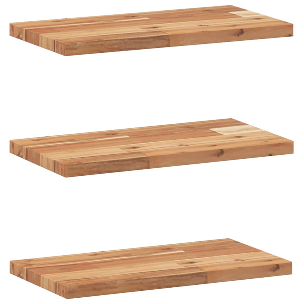Mensole da Parete 3 pz 60x20x2 cm Legno Acacia Rifinito a Olio | homemem39