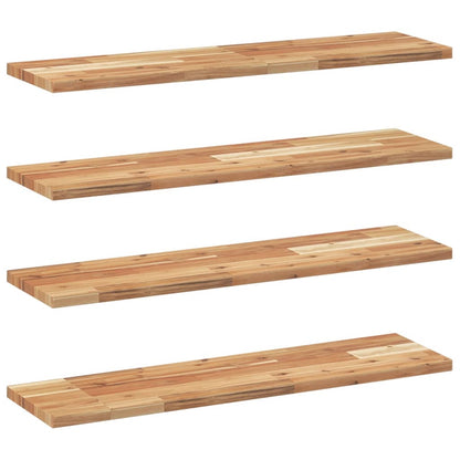 Mensole da Parete 4 pz 80x20x2 cm Legno Acacia Rifinito a Olio | homemem39