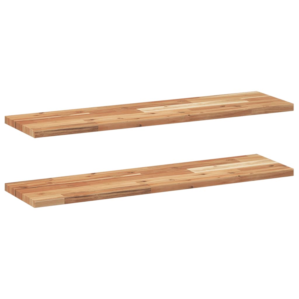 Mensole da Parete 2 pz 100x20x2 cm Legno Acacia Rifinito a Olio | homemem39
