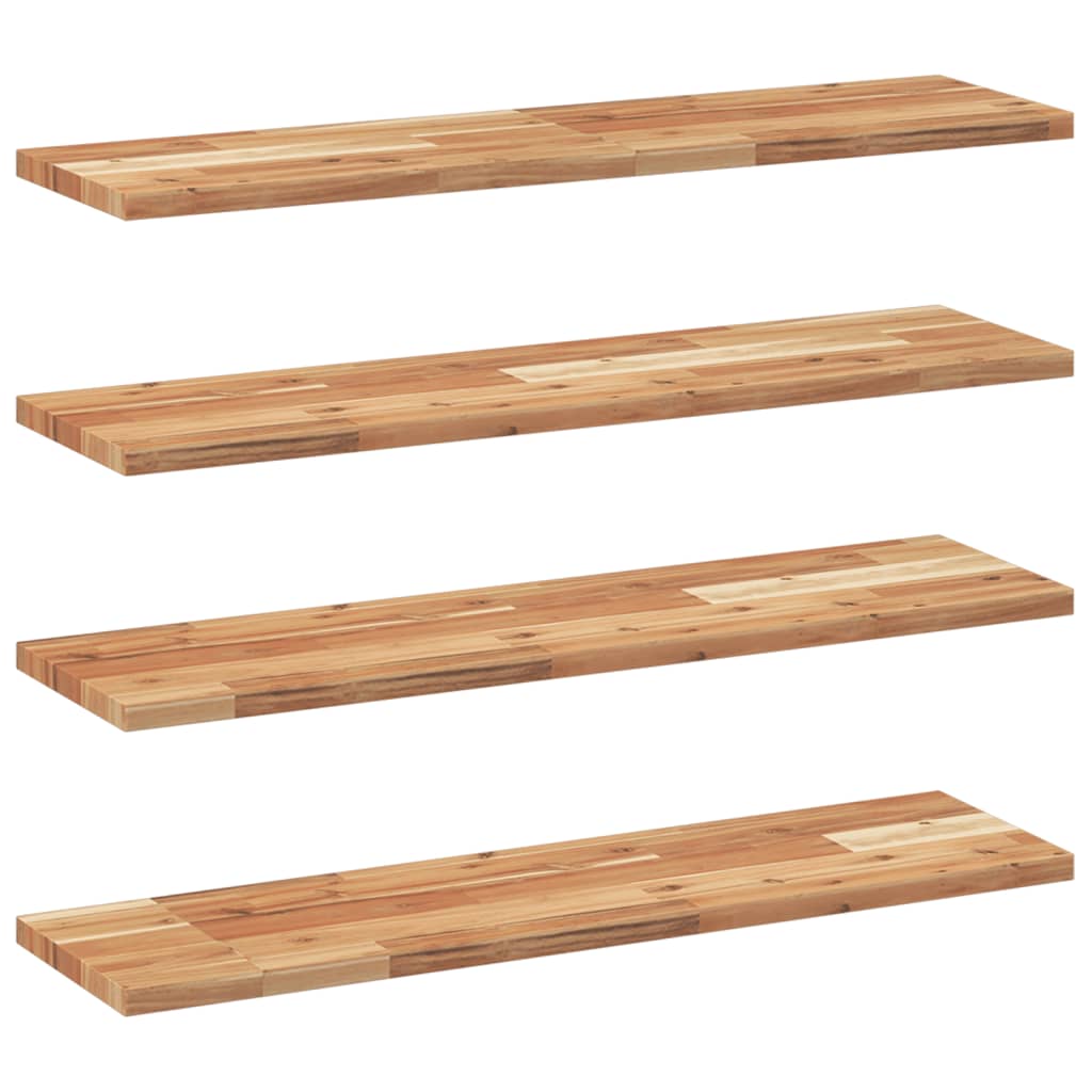 Mensole da Parete 4 pz 100x20x2 cm Legno Acacia Rifinito a Olio | homemem39