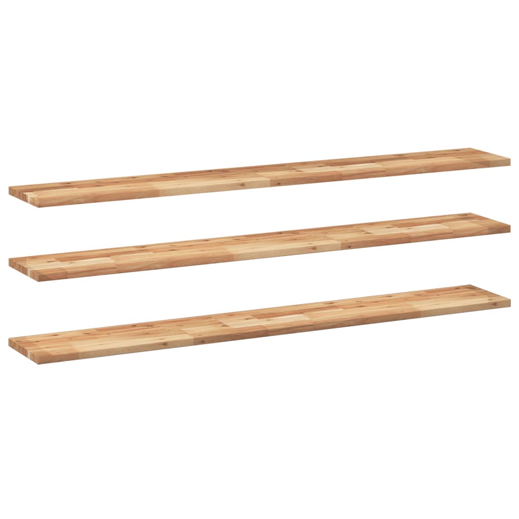 Mensole da Parete 3 pz 120x20x2 cm Legno Acacia Rifinito a Olio | homemem39