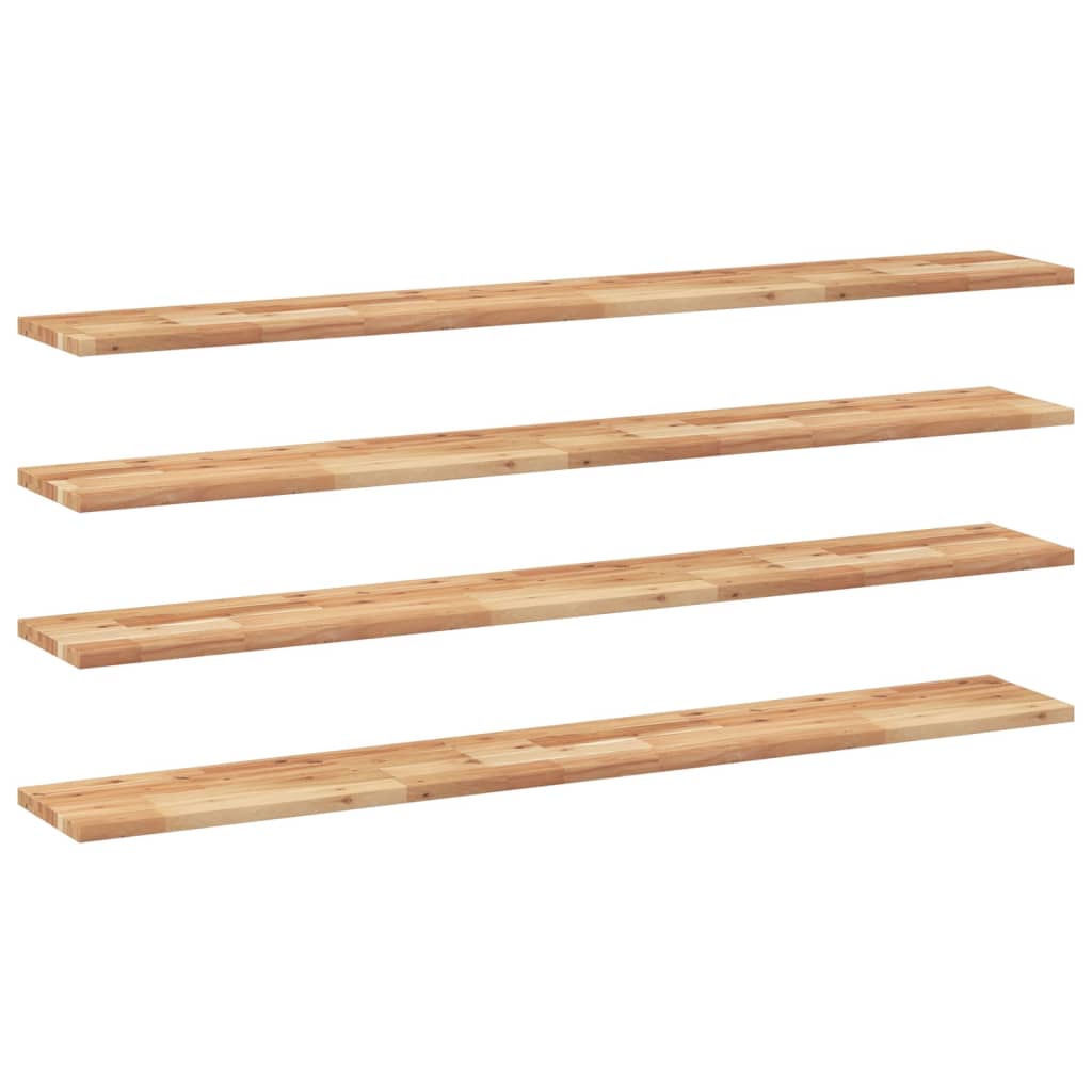 Mensole da Parete 4 pz 160x20x2 cm Legno Acacia Rifinito a Olio | homemem39