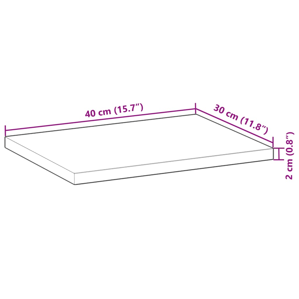 Ripiano a Parete 40x30x2 cm Legno Massello Acacia Rifinito Olio | homemem39