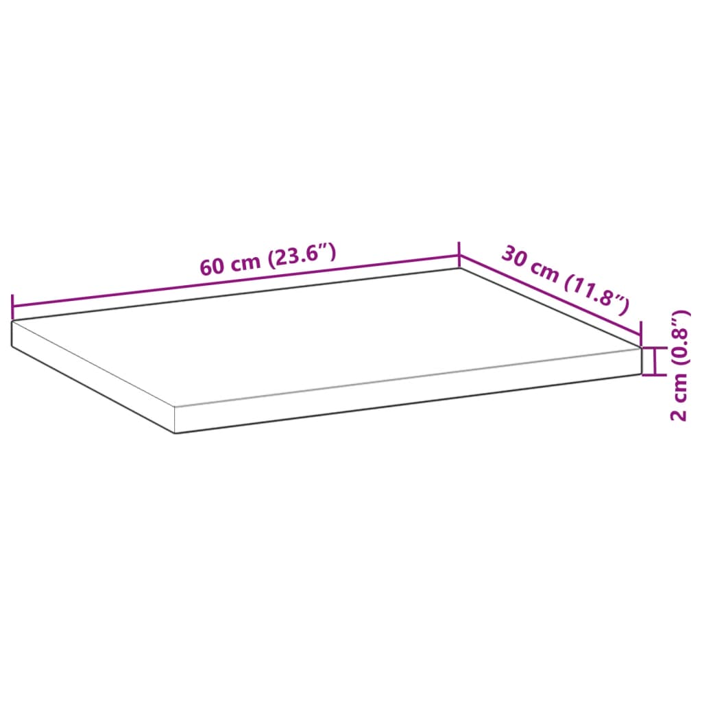 Ripiano a Parete 60x30x2 cm Legno Massello Acacia Rifinito Olio | homemem39