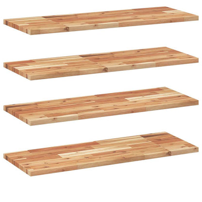 Mensole da Parete 4 pz 80x30x2 cm Legno Acacia Rifinito a Olio | homemem39