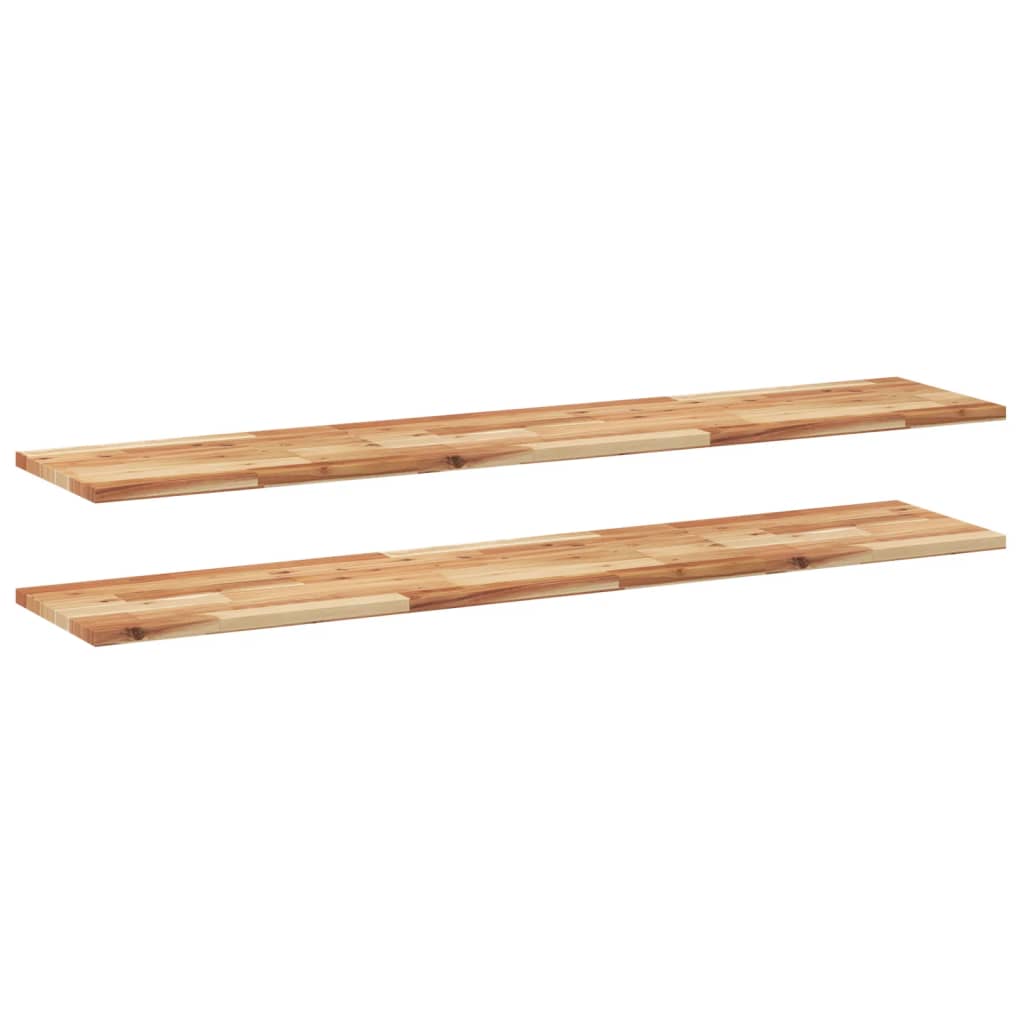 Mensole da Parete 2 pz 120x30x2 cm Legno Acacia Rifinito a Olio | homemem39