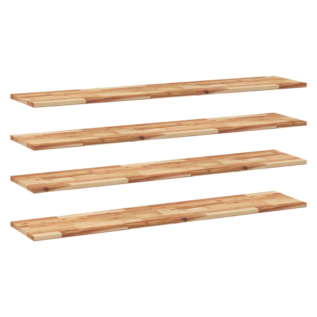 Mensole da Parete 4 pz 120x30x2 cm Legno Acacia Rifinito a Olio | homemem39