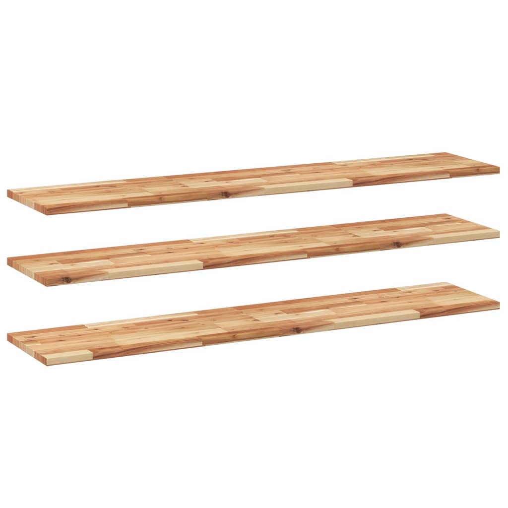 Mensole da Parete 3 pz 160x30x2 cm Legno Acacia Rifinito a Olio | homemem39