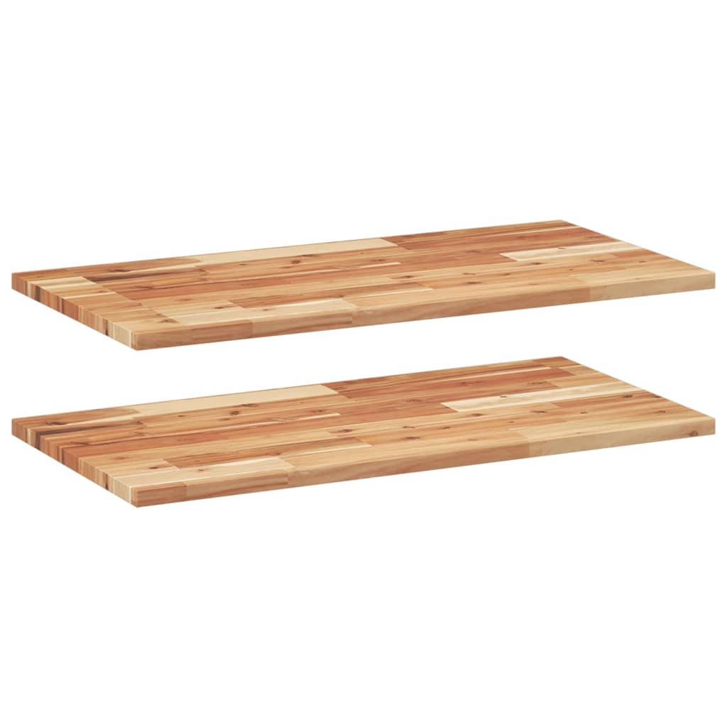 Mensole da Parete 2 pz 60x40x2 cm Legno Acacia Rifinito a Olio | homemem39