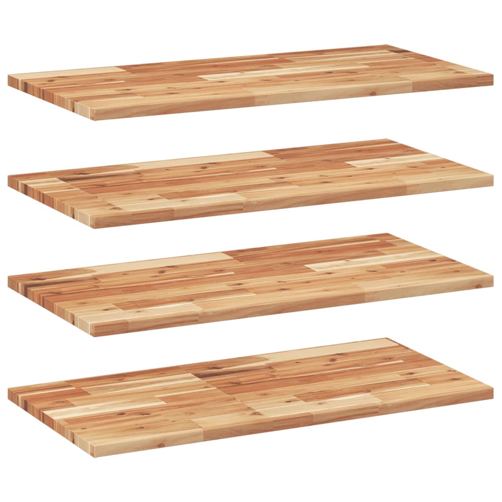 Mensole da Parete 4 pz 80x40x2 cm Legno Acacia Rifinito a Olio | homemem39