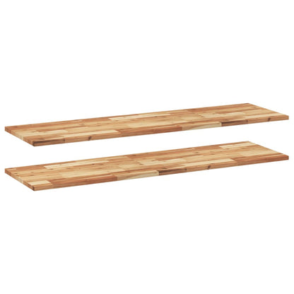 Mensole da Parete 2 pz 120x40x2 cm Legno Acacia Rifinito a Olio | homemem39