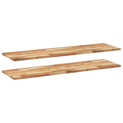 Mensole da Parete 2 pz 140x40x2 cm Legno Acacia Rifinito a Olio | homemem39