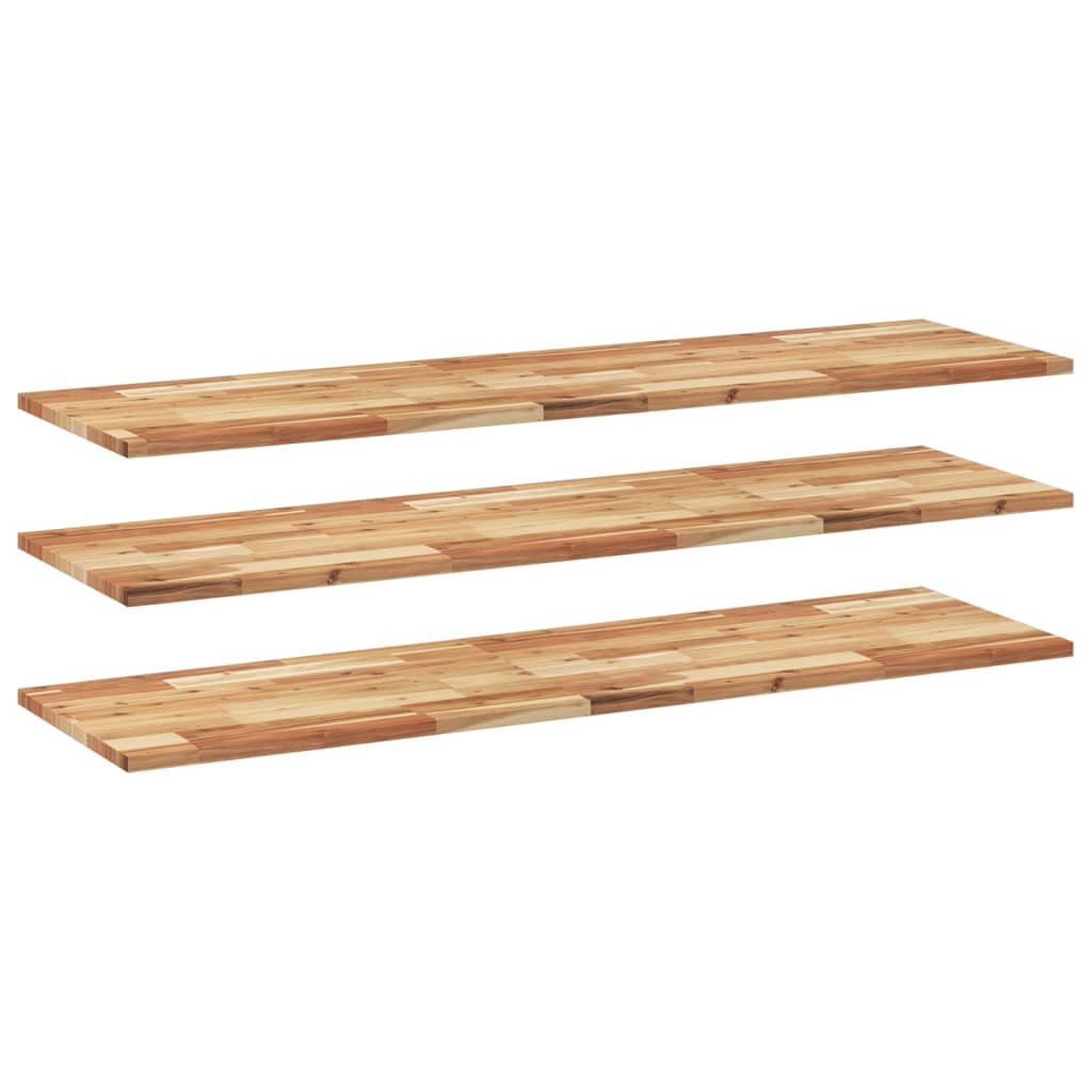 Mensole da Parete 3 pz 140x40x2 cm Legno Acacia Rifinito a Olio | homemem39