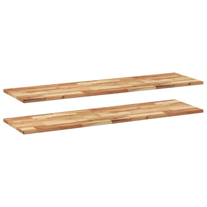 Mensole da Parete 2 pz 160x40x2 cm Legno Acacia Rifinito a Olio | homemem39