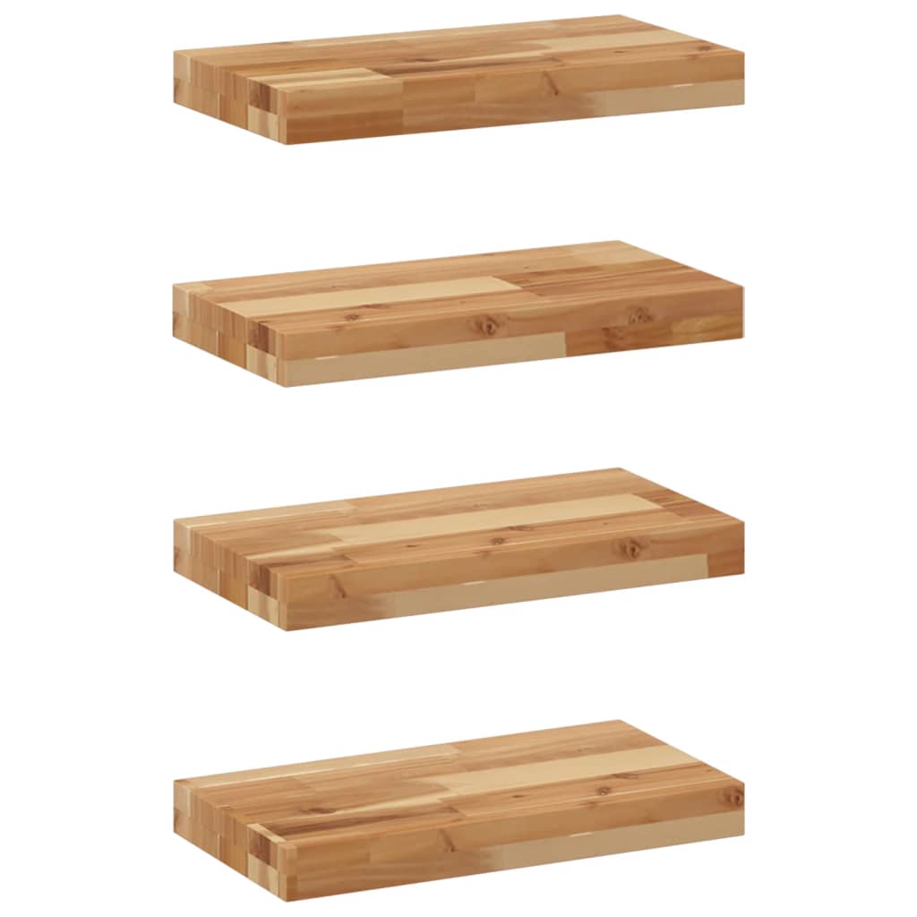 Mensole da Parete 4 pz 40x20x4 cm Legno Acacia Rifinito a Olio | homemem39