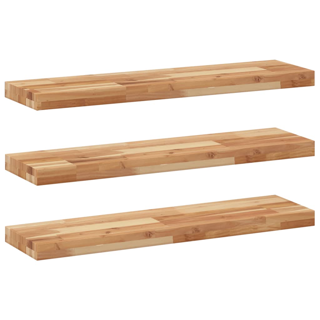 Mensole da Parete 3 pz 100x20x4 cm Legno Acacia Rifinito a Olio | homemem39