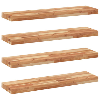 Mensole da Parete 4 pz 100x20x4 cm Legno Acacia Rifinito a Olio | homemem39