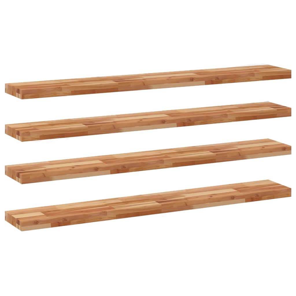 Mensole da Parete 4 pz 120x20x4 cm Legno Acacia Rifinito a Olio | homemem39