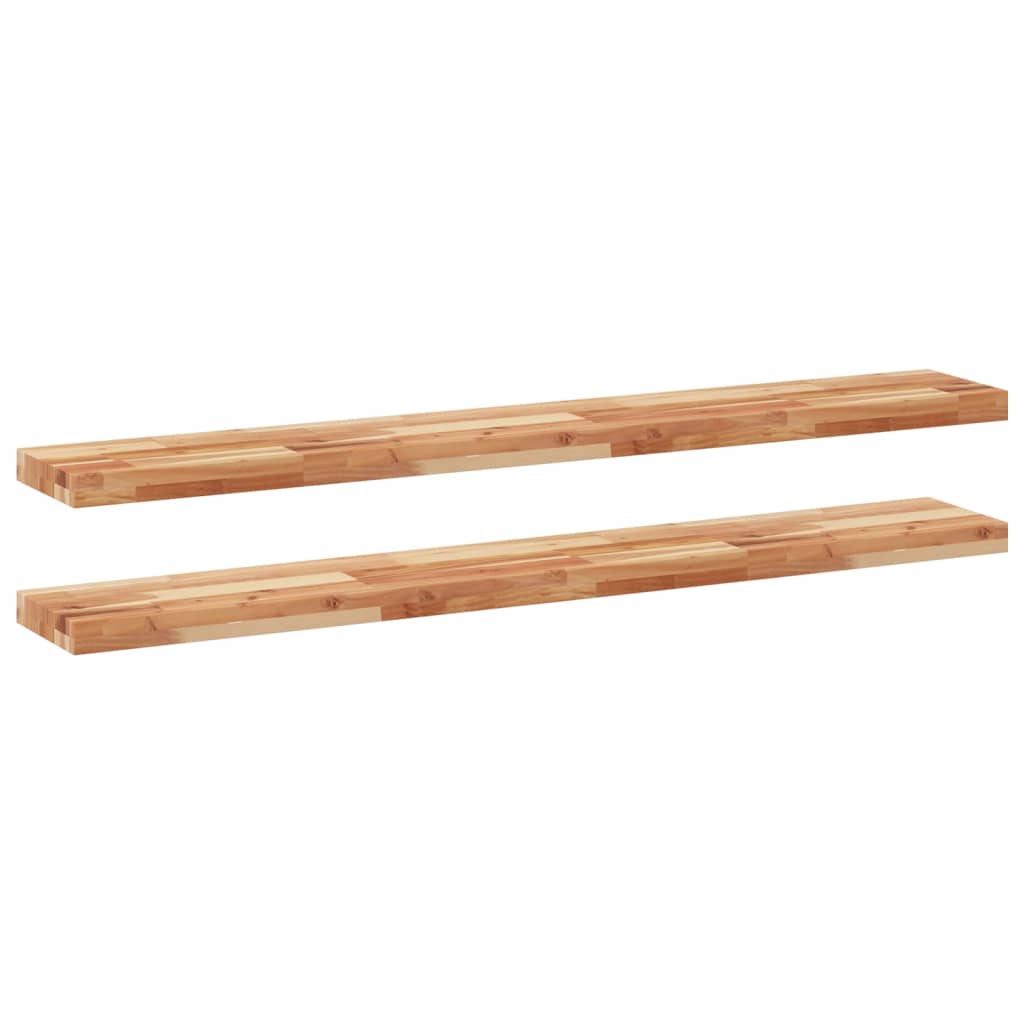 Mensole da Parete 2 pz 140x20x4 cm Legno Acacia Rifinito a Olio | homemem39