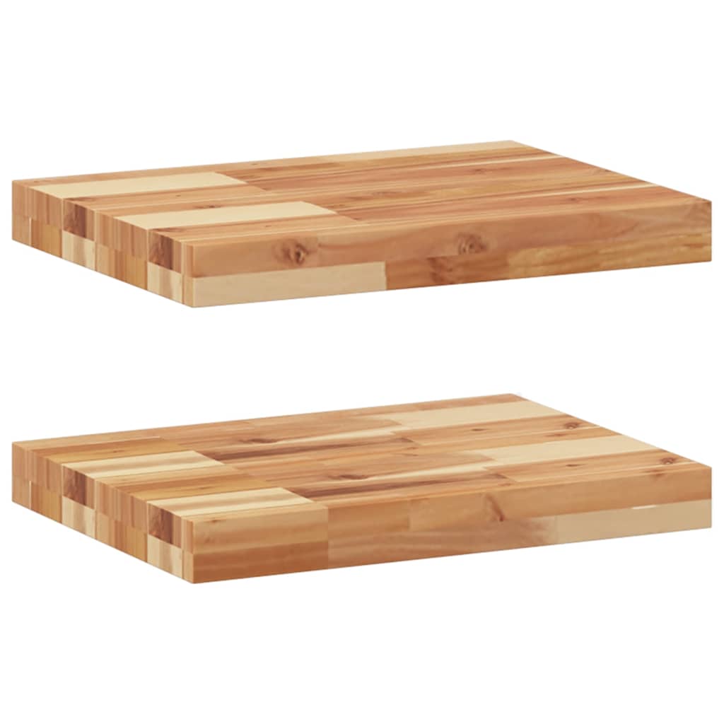 Mensole da Parete 2 pz 40x30x4 cm Legno Acacia Rifinito a Olio | homemem39