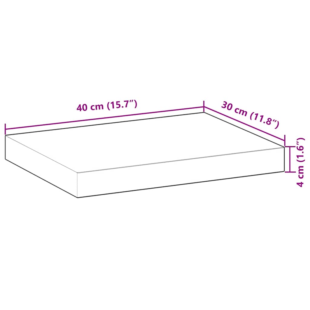 Mensole da Parete 2 pz 40x30x4 cm Legno Acacia Rifinito a Olio | homemem39