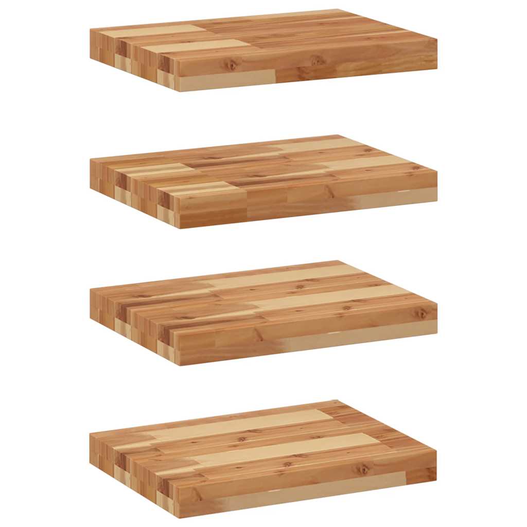 Mensole da Parete 4 pz 40x30x4 cm Legno Acacia Rifinito a Olio | homemem39