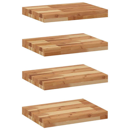 Mensole da Parete 4 pz 40x30x4 cm Legno Acacia Rifinito a Olio | homemem39