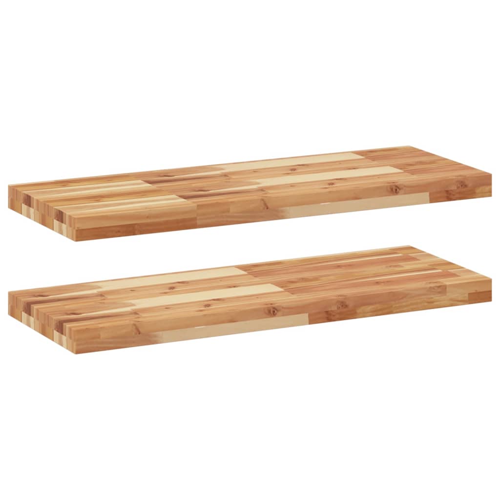 Mensole da Parete 2 pz 80x30x4 cm Legno Acacia Rifinito a Olio | homemem39