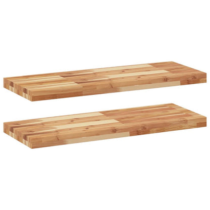 Mensole da Parete 2 pz 80x30x4 cm Legno Acacia Rifinito a Olio | homemem39