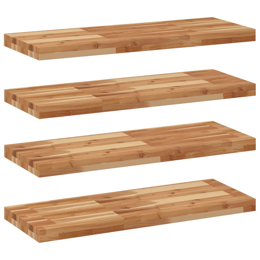 Mensole da Parete 4 pz 80x30x4 cm Legno Acacia Rifinito a Olio | homemem39