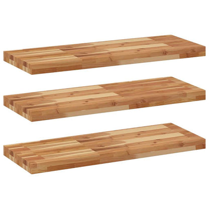 Mensole da Parete 3 pz 100x30x4 cm Legno Acacia Rifinito a Olio | homemem39