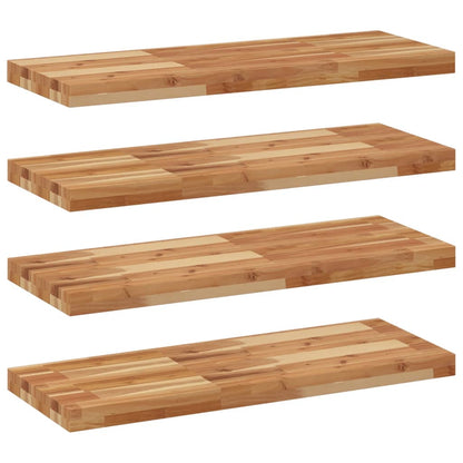 Mensole da Parete 4 pz 100x30x4 cm Legno Acacia Rifinito a Olio | homemem39