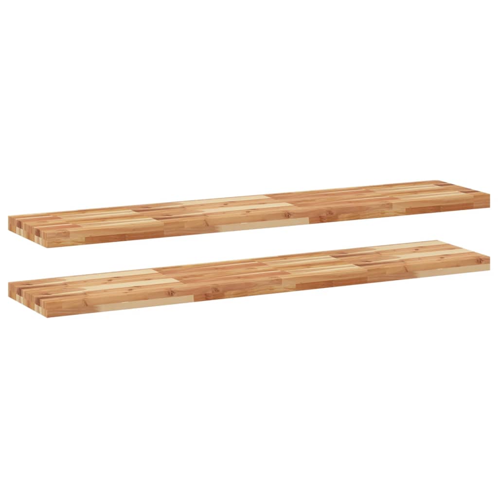 Mensole da Parete 2 pz 140x30x4 cm Legno Acacia Rifinito a Olio | homemem39