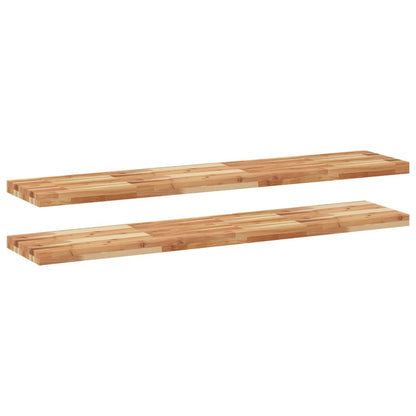 Mensole da Parete 2 pz 140x30x4 cm Legno Acacia Rifinito a Olio | homemem39