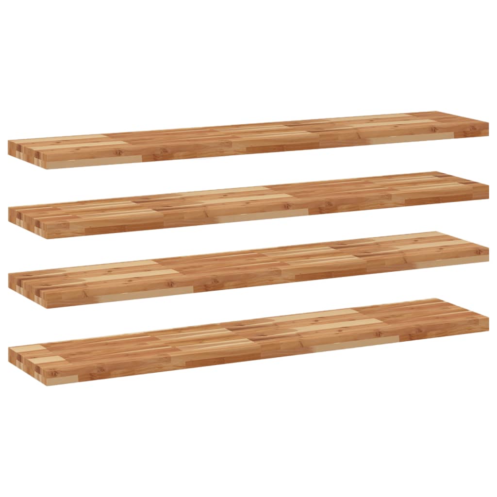 Mensole da Parete 4 pz 140x30x4 cm Legno Acacia Rifinito a Olio | homemem39