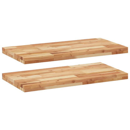 Mensole da Parete 2 pz 60x40x4 cm Legno Acacia Rifinito a Olio | homemem39