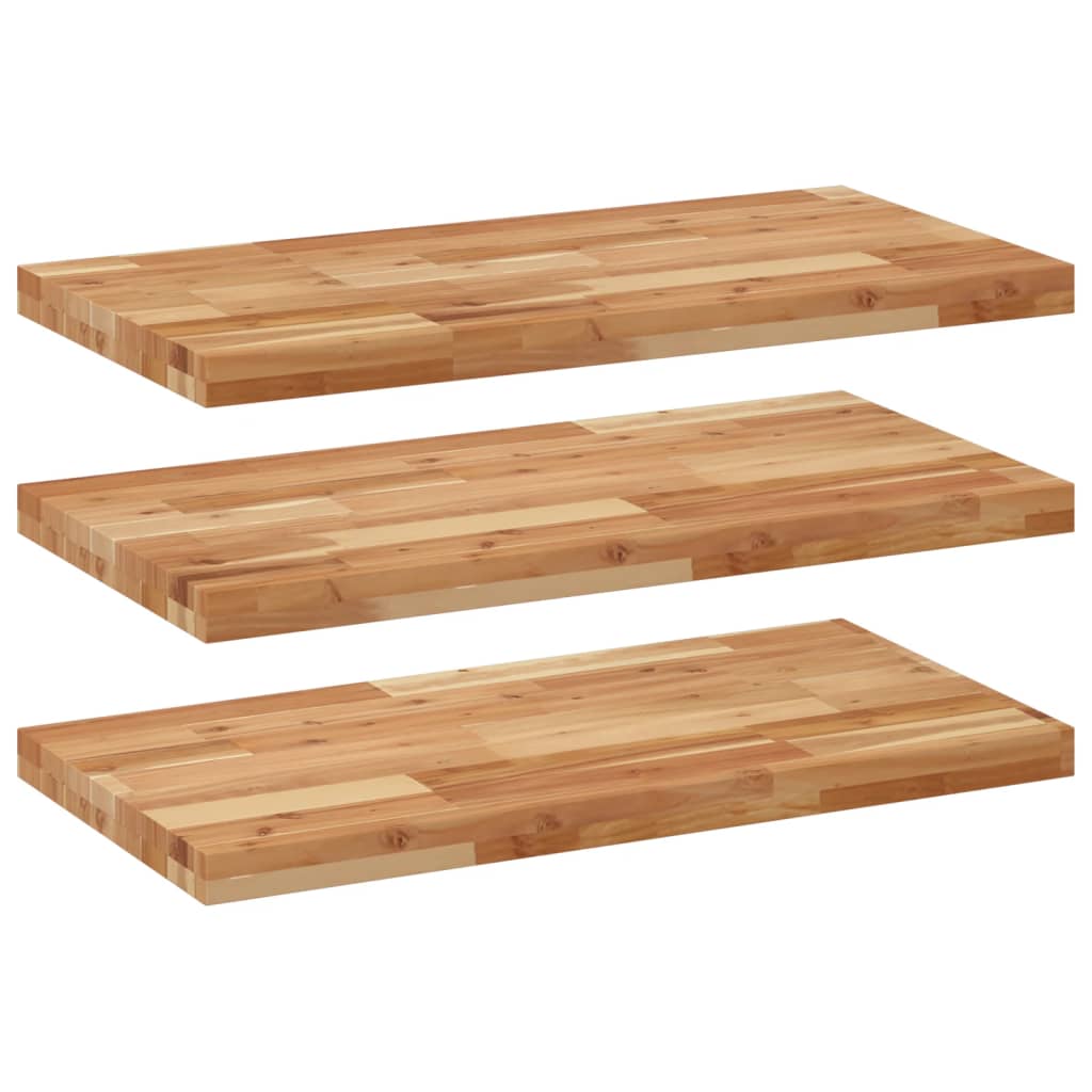 Mensole da Parete 3 pz 60x40x4 cm Legno Acacia Rifinito a Olio | homemem39