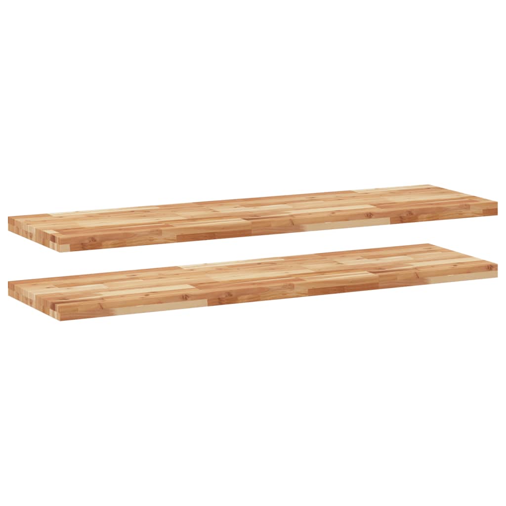 Mensole da Parete 2 pz 160x40x4 cm Legno Acacia Rifinito a Olio | homemem39