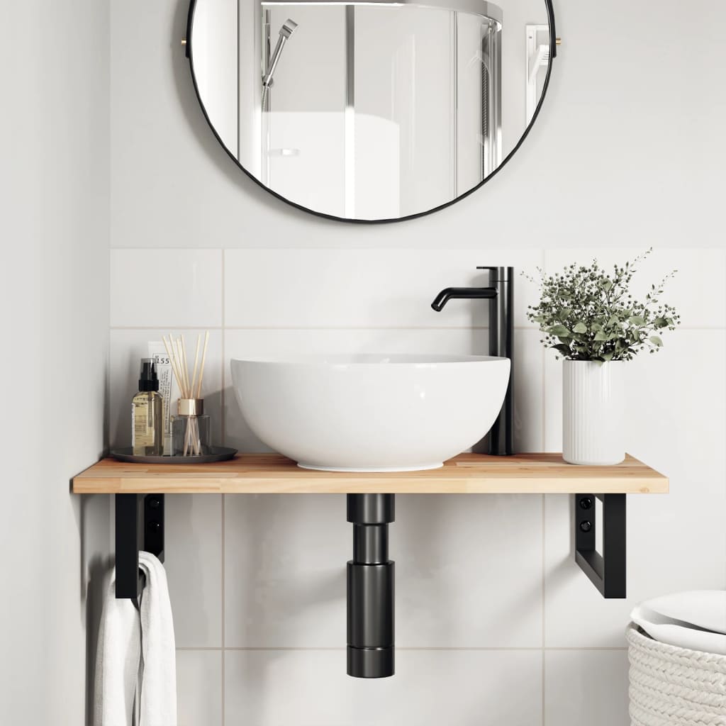 Piano da Bagno Non Trattato 60x40x2 cm Legno Massello di Acacia