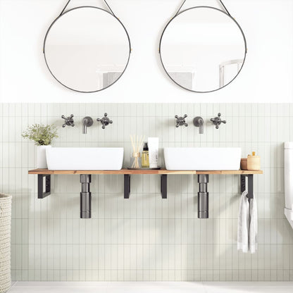 Piano da Bagno Non Trattato 160x40x2cm Legno Massello di Acacia | homemem39