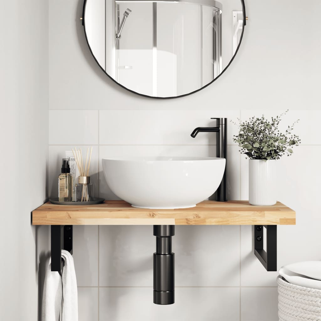 Piano da Bagno Non Trattato 60x40x4 cm Legno Massello di Acacia | homemem39