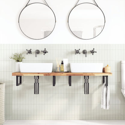 Piano da Bagno Non Trattato 120x40x4cm Legno Massello di Acacia