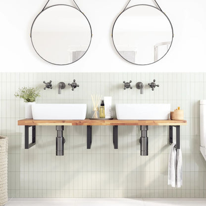 Piano da Bagno Non Trattato 120x50x4cm Legno Massello di Acacia