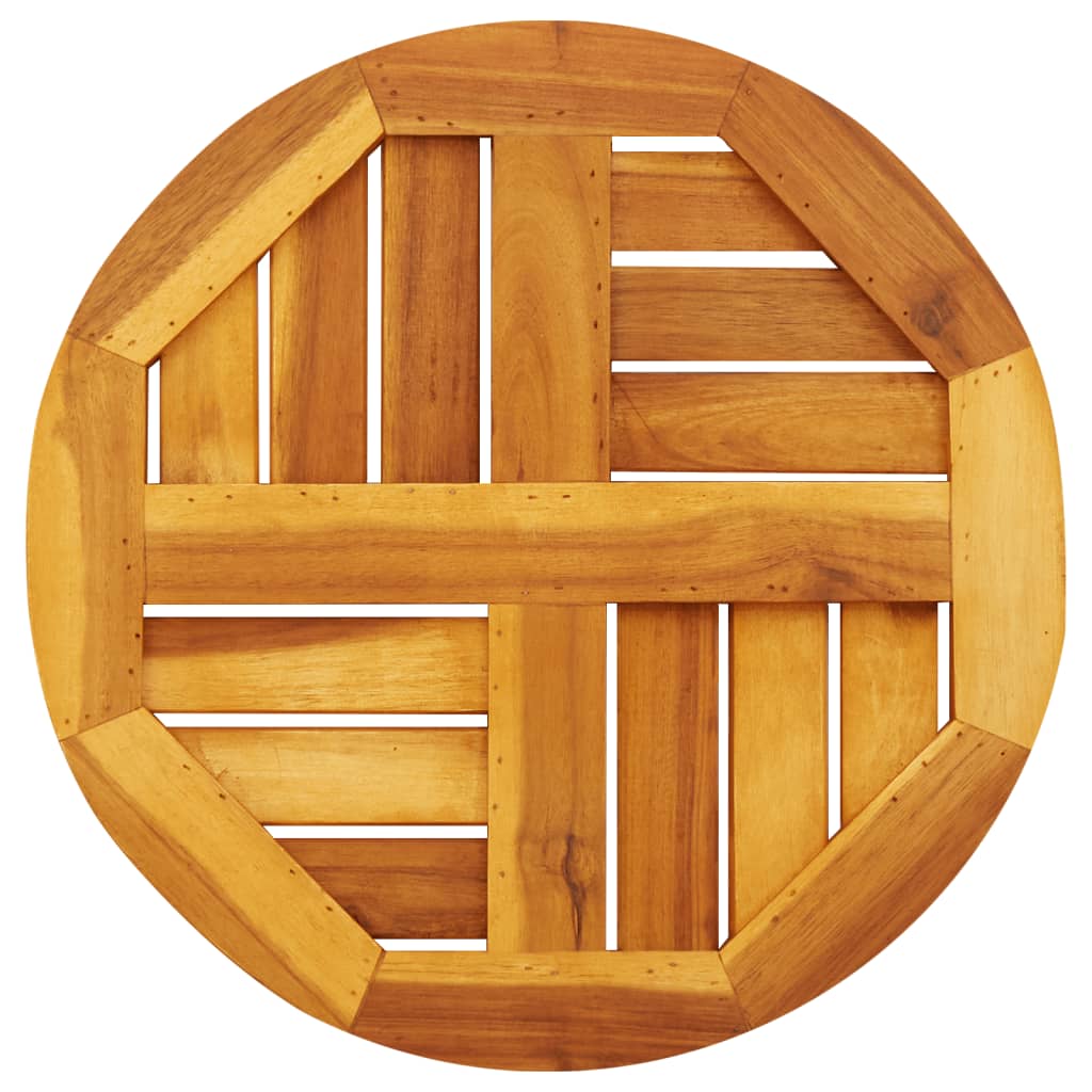 Piano per Tavolo Ø40x2 cm Rotondo in Legno Massello di Acacia | homemem39